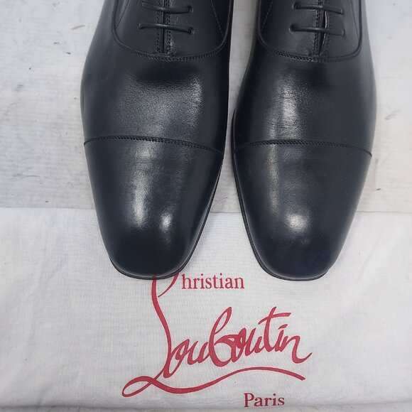 Christian Louboutin Greggo Black Lace-Up Leather Dress Shoe - Picture 8 of 13